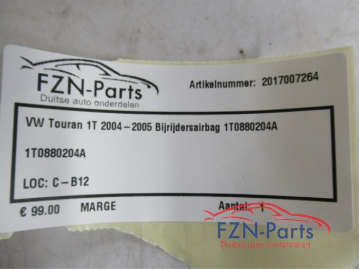 Airbag rechts (Dashboard) Volkswagen Touran (22745097)