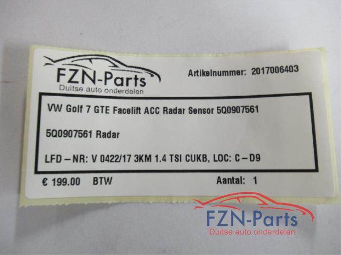 Radar sensor Volkswagen Golf (22745467)