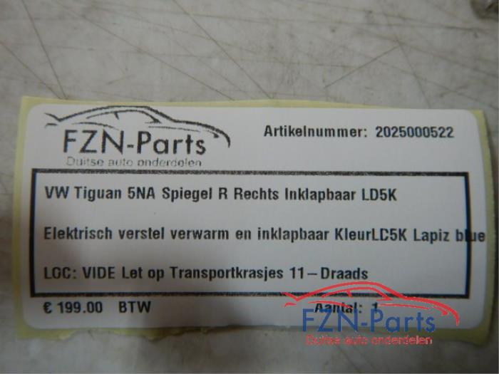 Buitenspiegel rechts Volkswagen Tiguan (22724811)