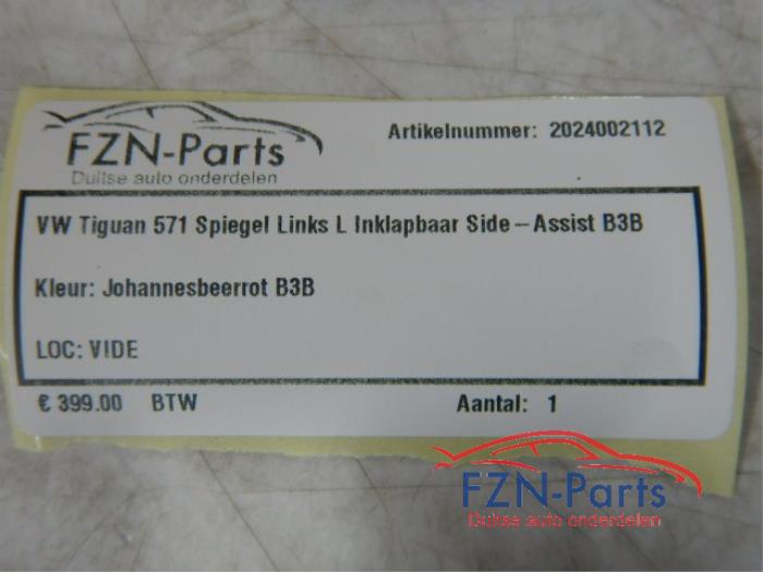 VW Tiguan 571 Spiegel Links L Inklapbaar