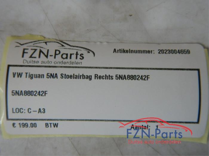 VW Tiguan 5NA Stoelairbag Rechts