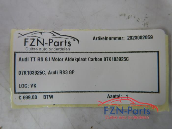 Audi TT RS 8J Motor Afkdekplaat Carbon