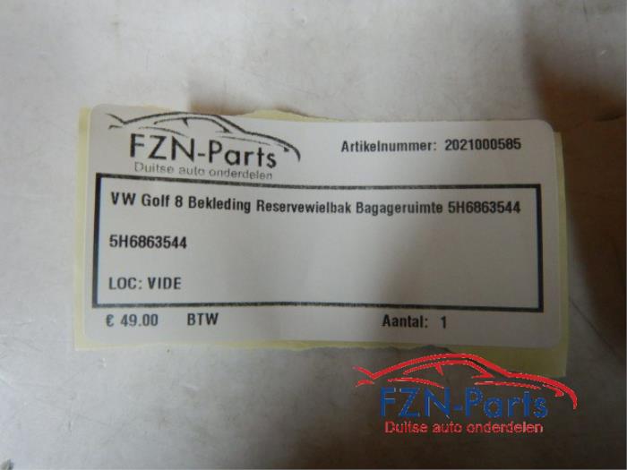 VW Golf 8 Bekleding Reservewielbak Bagageruimte