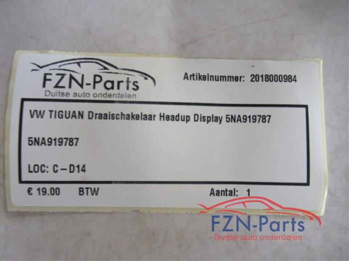 VW Tiguan Draaischakelaar Head-up Display