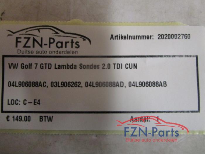VW Golf 7 GTD Lambda Sondes