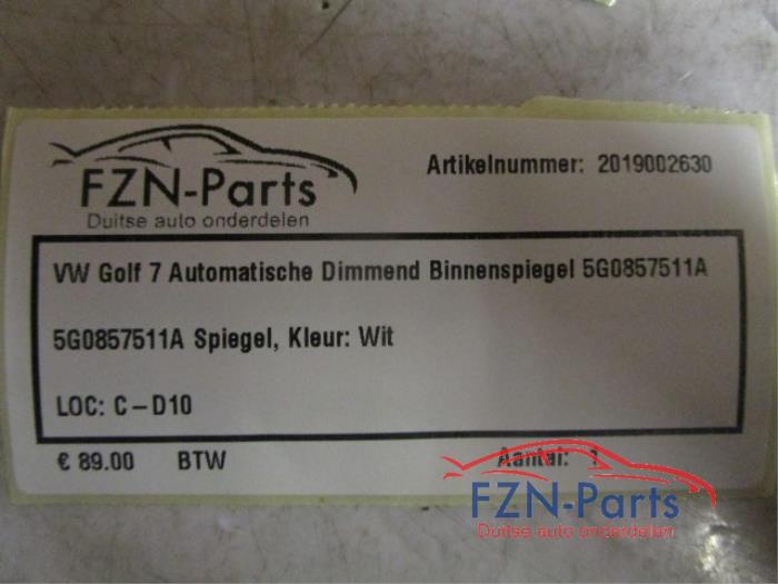 VW Golf 7 Automatische Dimmend Binnenspiegel