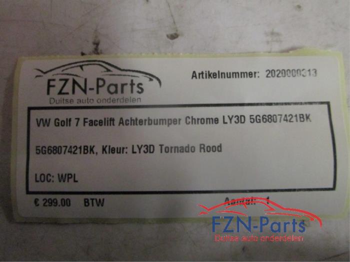 VW Golf 7 Facelift Achterbumper Chrome LY3D