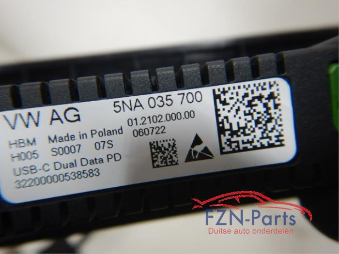 VW Golf 8 5H Inleg Middenconsole Hoogglans Zwart