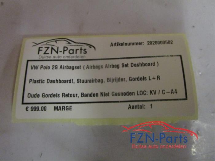 VW Polo 2G Airbagset Hard ( Airbags Airbag Set Dashboard )