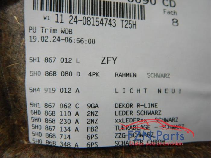 Portierbekleding 4Deurs rechts-voor Volkswagen Golf (22742503)