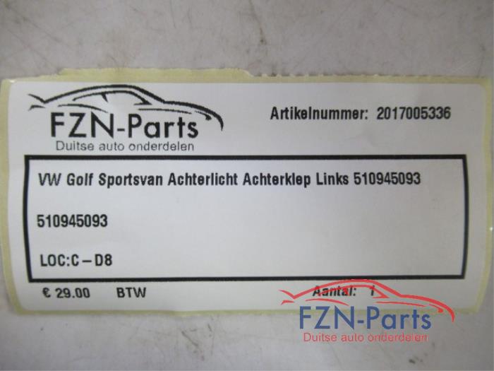 VW Golf Sportsvan Achterlicht Achterklep Links