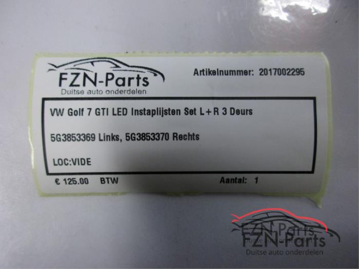 VW Golf 7 GTI LED Instaplijsten Set L+R 3-Deurs