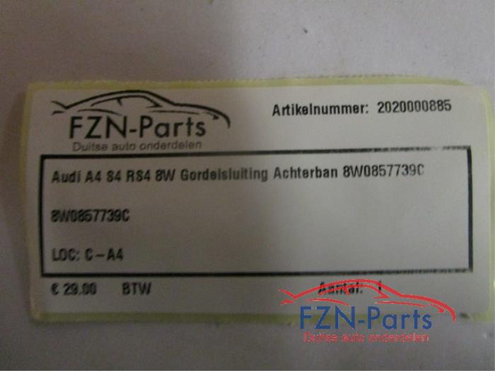Audi A4 S4 RS4 8W Gordelsluiting Achterbank