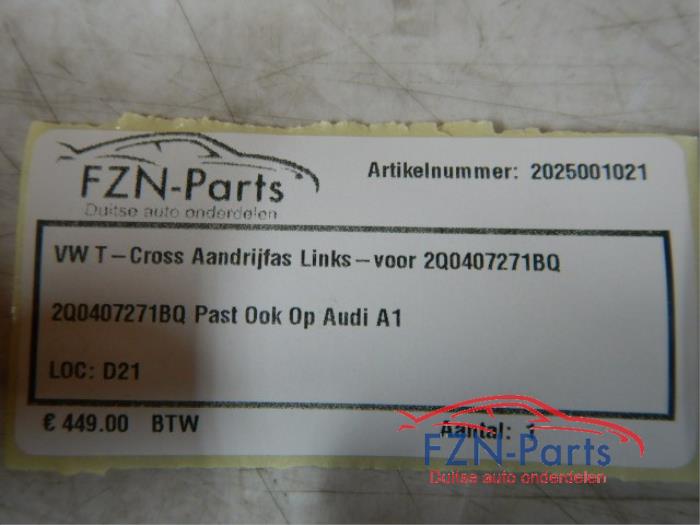 Aandrijfas links-voor Volkswagen T-Cross (22725201)