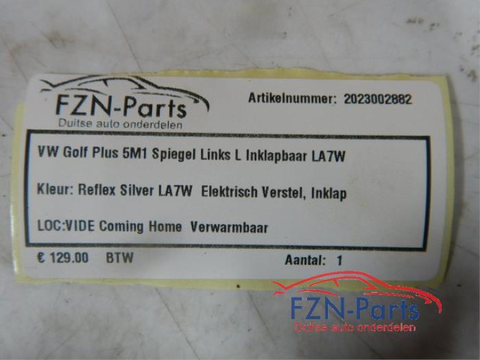 VW Golf Plus 5M1 Spiegel Links L Inklapbaar LA7W