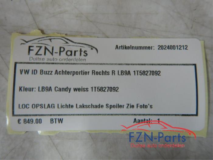 VW ID-BUZZ Achterportier Rechts R LB9A