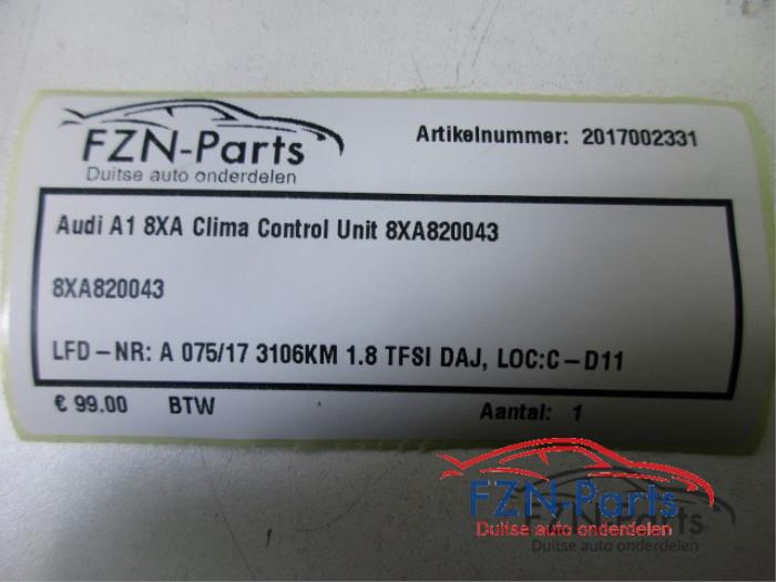 Climatronic Paneel Audi A1 (22744253)