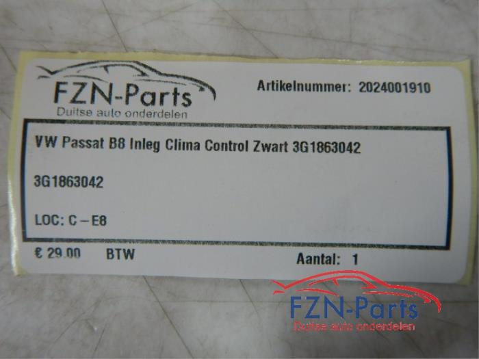 VW Passat B8 Inleg Clima Control Zwart