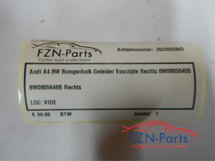 Audi A4 8W Bumperbalk Geleider Voorzijde Rechts