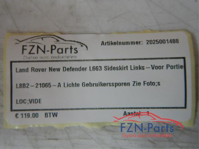 Land Rover New Defender L663 Sideskirt Links-voor