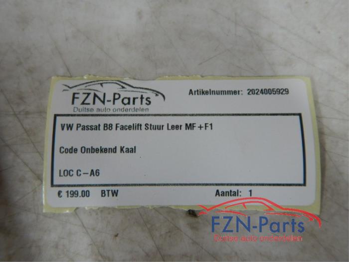 VW Passat B8 Facelift Stuur Leer MF+F1 Kaal Code onbekendKaal Stuur stuurwiel zonder inleg flippers