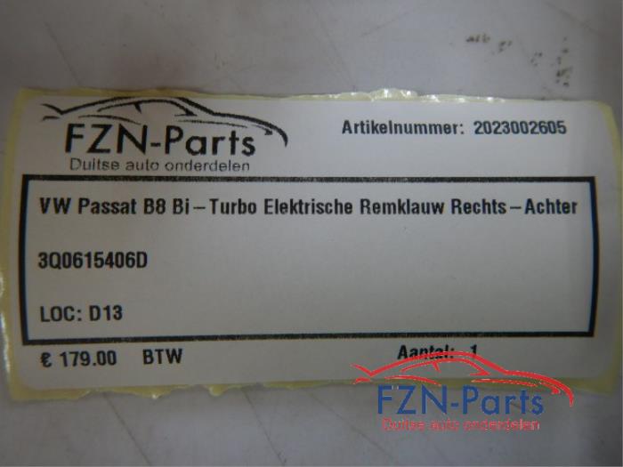 VW Passat B8 Bi-Turbo Elektrische Remklauw rechts-achter
