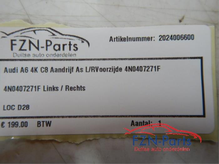 Audi A6 4K C8 Aandrijfas Links/Rechts Voorzijde