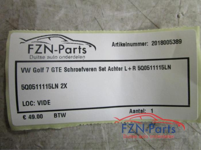 VW Golf 7 GTE Schroefveren Set Achter L+R