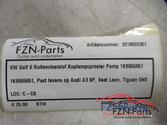 VW Golf 6 Ruitenvloeistof Koplampsproeier Pomp
