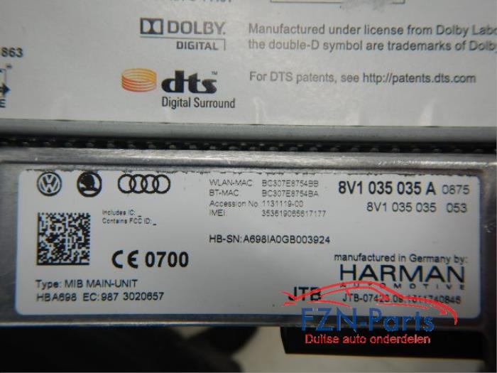 Audi A3 8V Facelift Navigatieset Display Unit Middenconsole