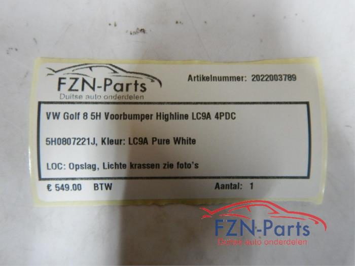 VW Golf 8 5H Voorbumper Highline LC9A 4PDC Wit