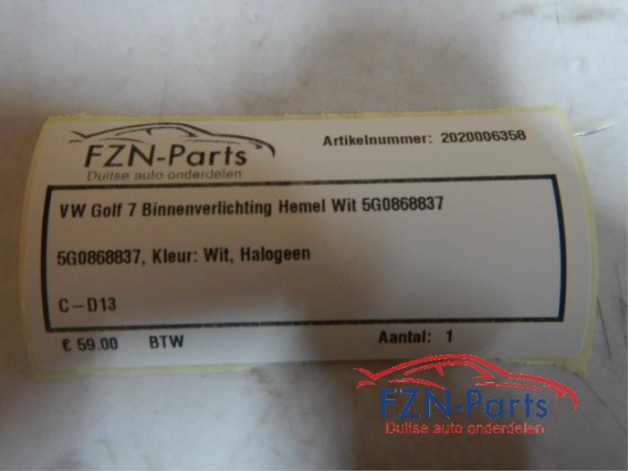 Binnenverlichting voor Volkswagen Golf (22738758)