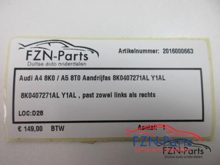 Aandrijfas links-voor Audi A5 (22724661)