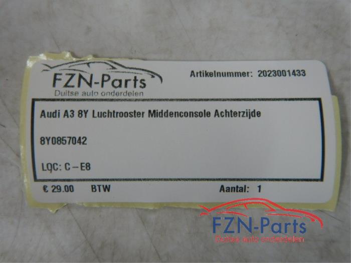 Audi A3 8Y Luchtrooster Middenconsole Achterzijde
