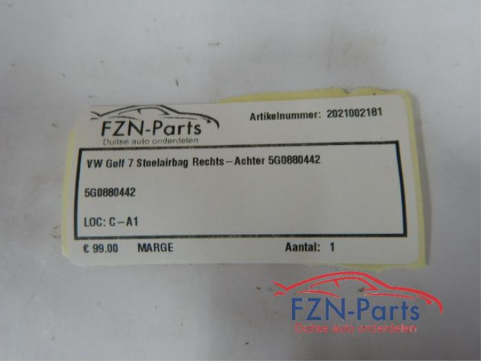 Airbag stoel (zitplaats) Volkswagen Golf (22730678)