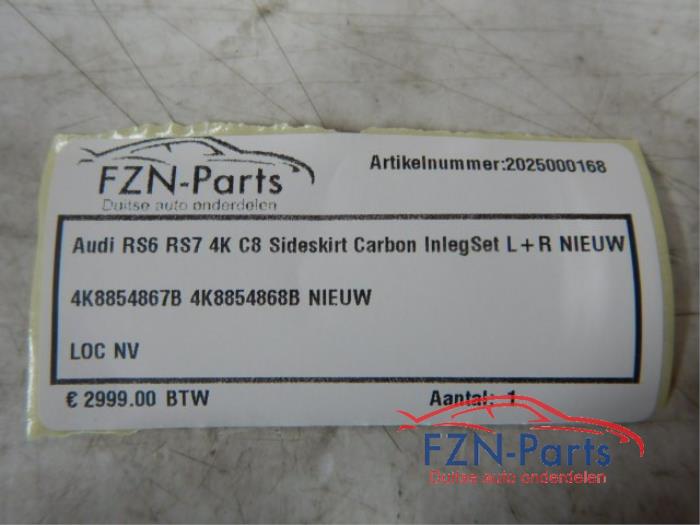 Audi RS6 RS7 4K C8 Sideskirt Carbon Inlegset L + R NIEUW