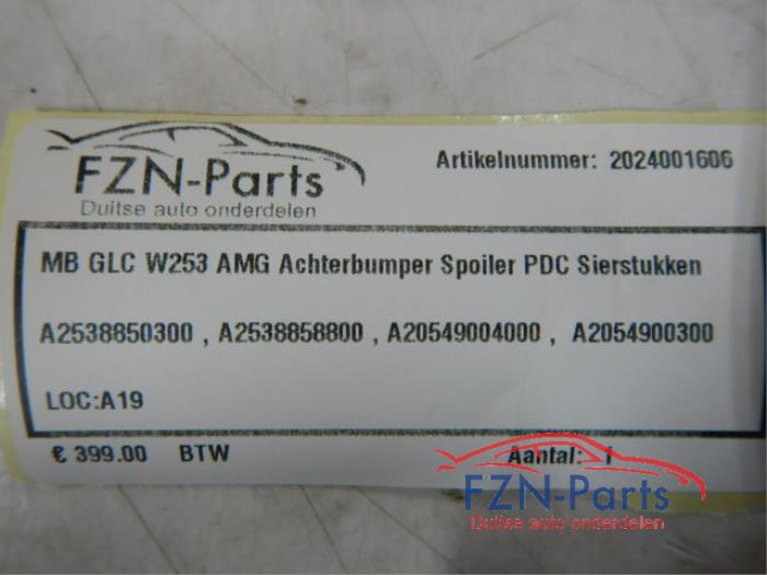 Mercedes-Benz GLC W253 AMG Achterbumper Spoiler 4PDC Sierstukken 300 e 4-matic (253.953) 138503 01-11-2019 27-11-2022
300 e 4-matic (253.953) 140891 01-11-2019 01-06-2022
200 EQ Boost (253.980) 136198 01-04-2019 01-06-2022
200 d (253.913) 136127 01-04-2019 01-06-2022
200 EQ Boost 4-matic (253.981) 136197 01-04-2019 01-06-2022
250 4-matic (253.946) 114490 01-06-2015 01-04-2019
300 de 4-matic (253.911) 140690 01-05-2020 27-11-2022
220 d (253.914) 136129 01-04-2019 01-06-2022
400 d 4-matic (253.923) 137167 01-08-2019 01-06-2022
350 e 4-matic (253.954) 122819 01-01-2016 01-04-2019
220 d 4-matic (253.905, 253.903) 116959 01-06-2015 01-04-2019
200 4-matic (253.9