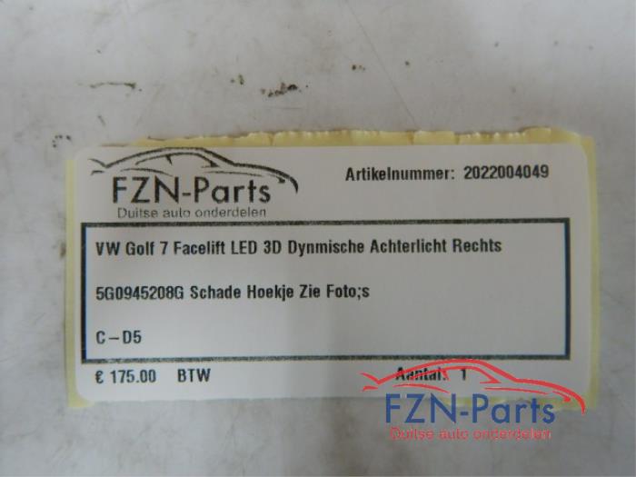 Achterlicht rechts Volkswagen Golf (22725519)