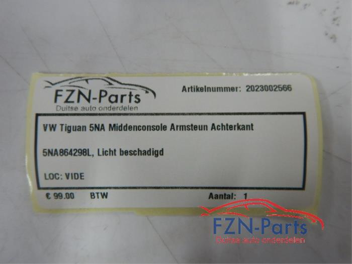 VW Tiguan 5NA Middenconsole Armsteun achterkant