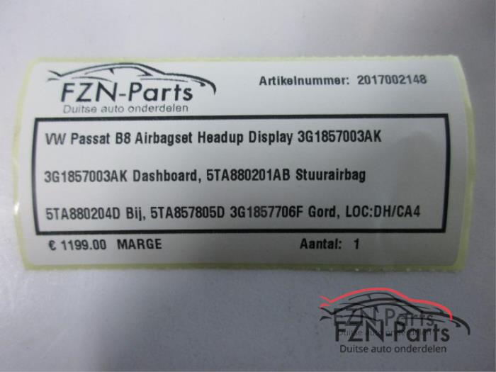 VW Passat B8 Airbagset Head-up Display