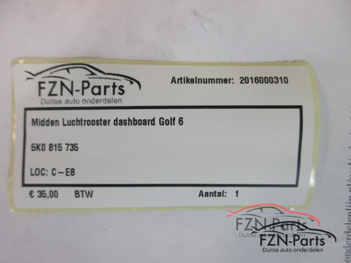Luchtrooster Dashboard Volkswagen Golf (22735904)