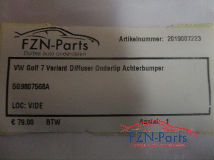 VW Golf 7 Variant Diffuser Onderlip Achterbumper