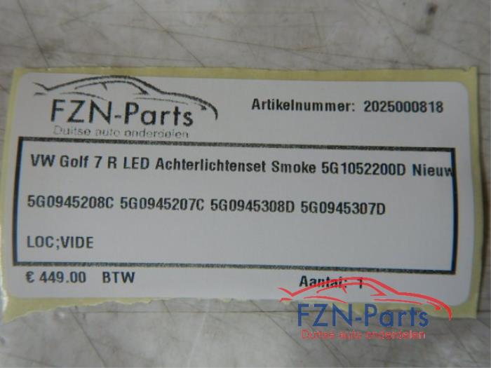 VW Golf 7 R LED Achterlichten Set Smoke 5G