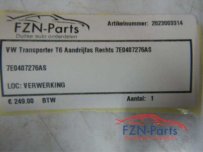 VW Transporter T6 Aandrijfas Rechts