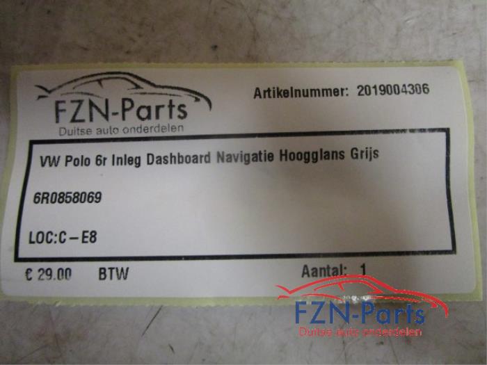 VW Polo 6R Inleg Dashboard Navigatie Hoogglans Grijs