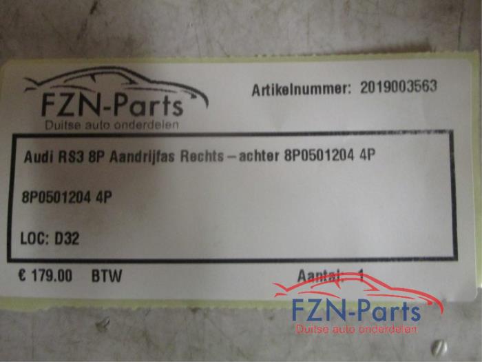 Audi RS3 8P Aandrijfas Rechts-Achter
