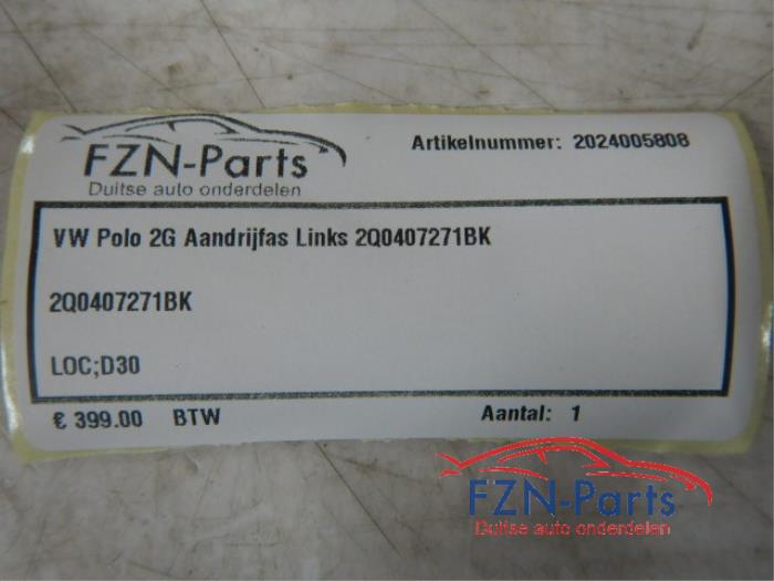 VW Polo 2G Aandrijfas Links