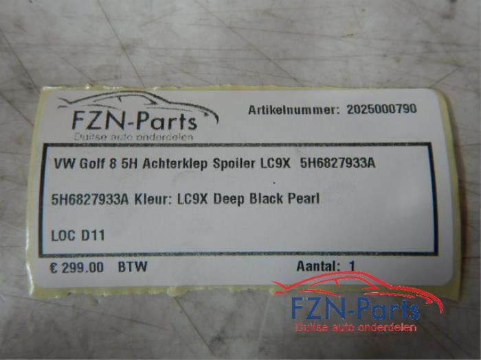 VW Golf 8 Achterklep Spoiler