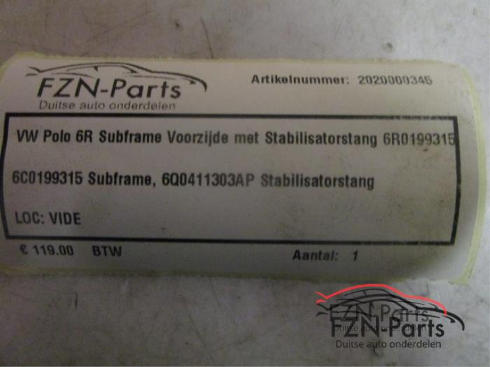 VW Polo 6R Subframe Voorzijde Met Stabilisatorstang