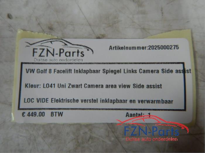 VW Golf 8 Facelift Spiegel Links Camera
